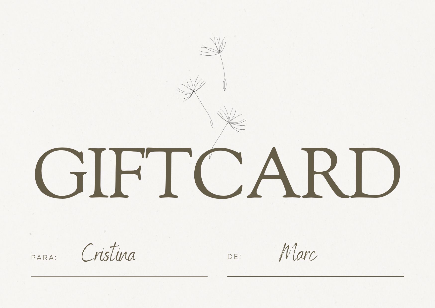 Gift Card Tarjeta de Regalo Negro y Beige Elegante